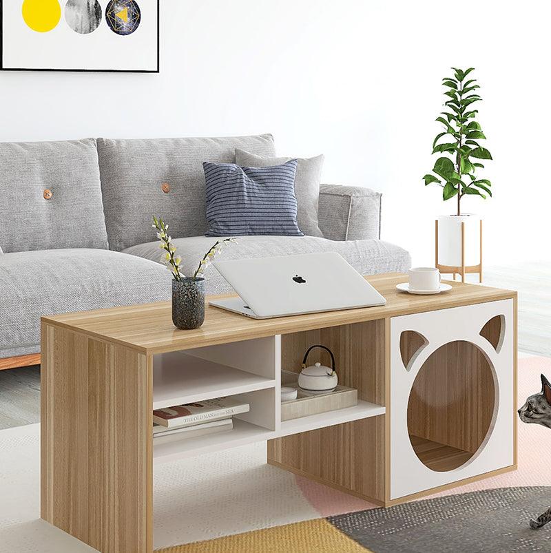 Marioni Coffee Table With Pet House, Wood | Weilai Concept