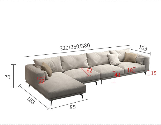 NR23 Four Seater Corner Sofa, Leathaire-Weilai Concept