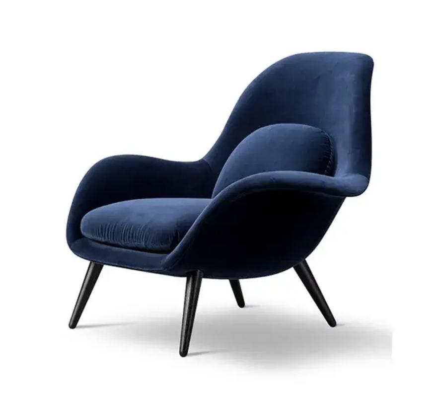 Fredericia Swoon Armchair And Footstool, Velvet, Brown | Weilai Concept