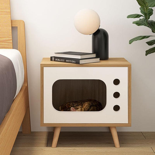 Durame Bedside Table With Pet House, Cat House | Weilai Concept