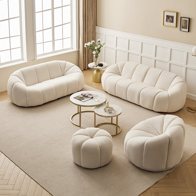 Arsav Pumpkin Armchair, White Boucle | Weilai Concept