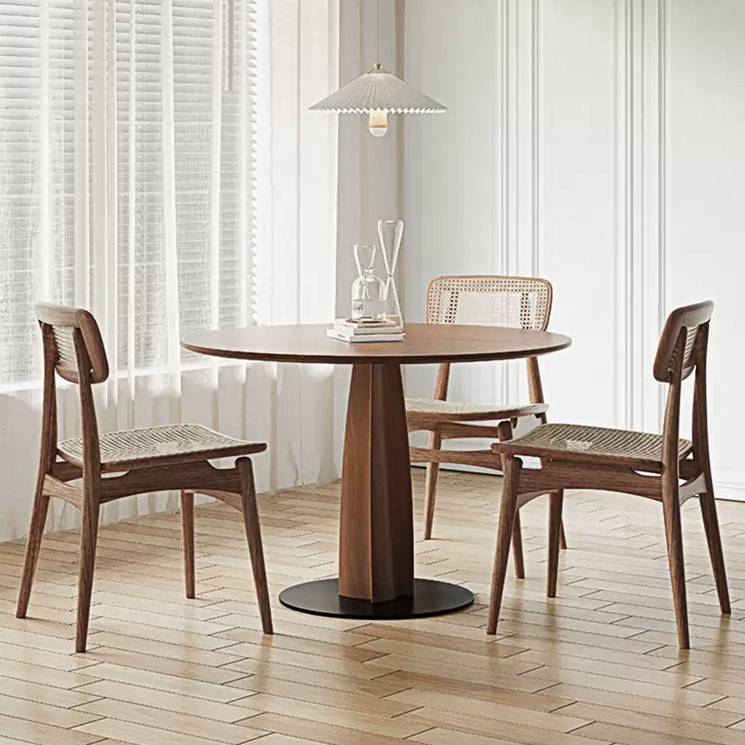 Seraphina Round Dining Table, Solid Wood-Weilai Concept