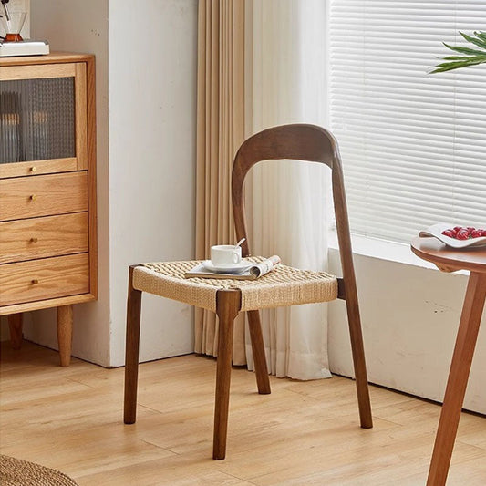 Bonnie Dining Chair, Rattan & Solid Wood-Weilai Concept