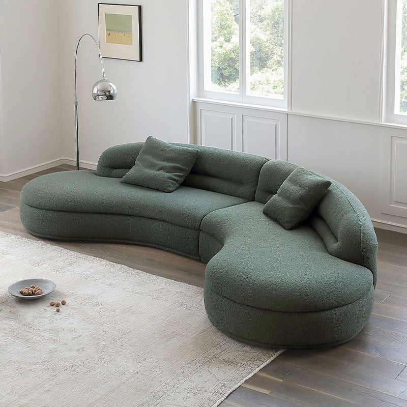 Yannik Curved Three Seater Sofa, Green-Weilai Concept