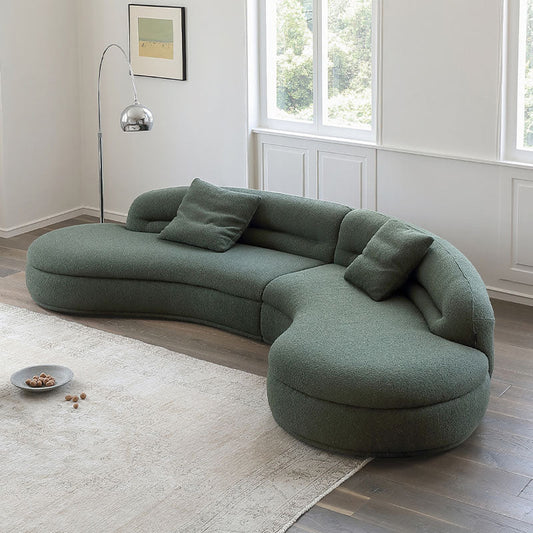 Yannik Curved Three Seater Sofa, Green-Weilai Concept