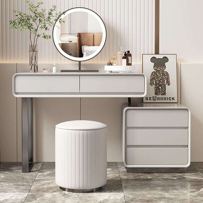 Dobson Dressing Table With LED Mirror, Cream Grey-Weilai Concept