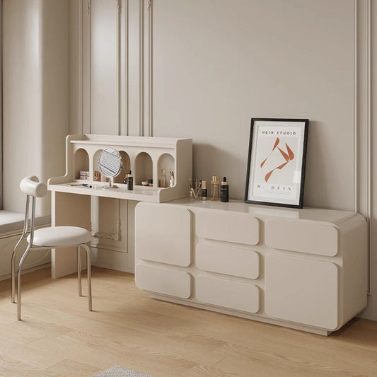Dinah Dressing Table With Sideboard, Cream or Black-Weilai Concept