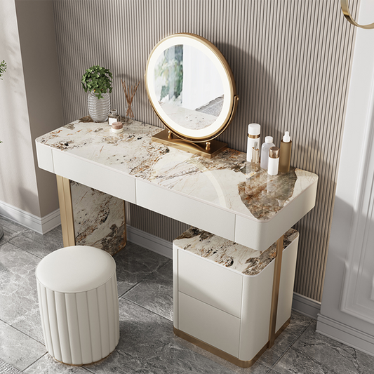 Katungi Dressing Table, Sintered Stone, Cream-Weilai Concept