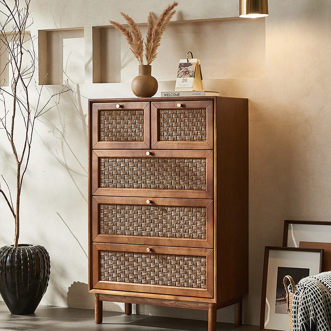 Zulu Art Deco Sideboard, Solid Wood, Walnut-Weilai Concept