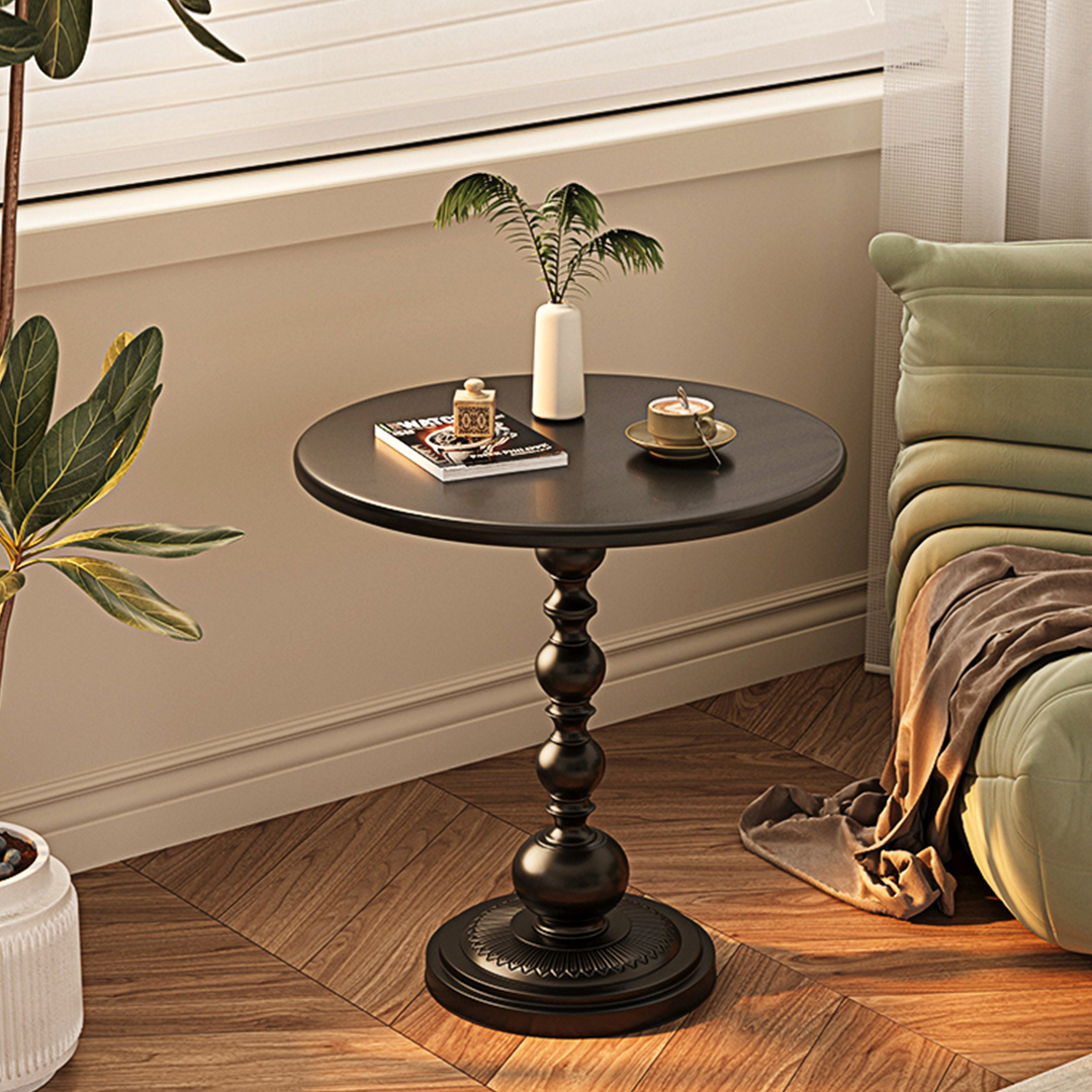 Xanthe Small Round Side Table, Black or White-Weilai Concept