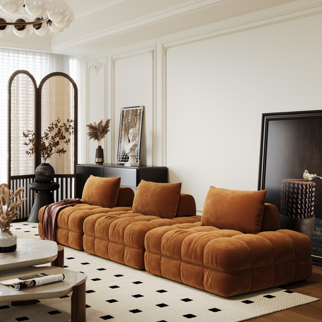 Paloma French Modular Sofa, Velvet-Weilai Concept