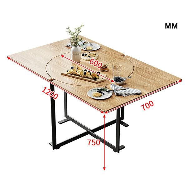 Enos Folding Dining Table, Oak-Weilai Concept