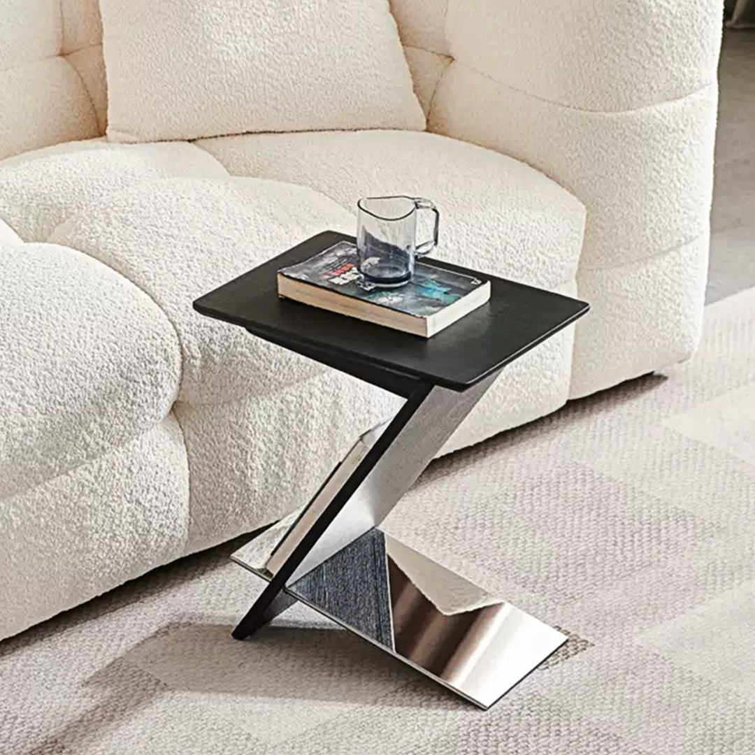 Adrian Side Table With Magazine Rack, Solid Wood-Weilai Concept