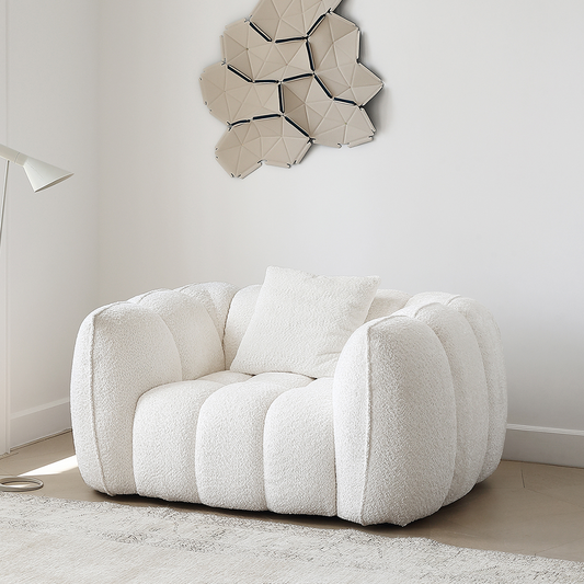 Oxley Pumpkin Single Sofa, Armchair, White-Weilai Concept