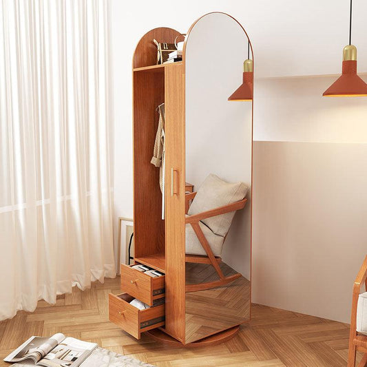 Rotatable Cloth Rack, Wardrobe, Storage Rattan Oak | Weilai Concept