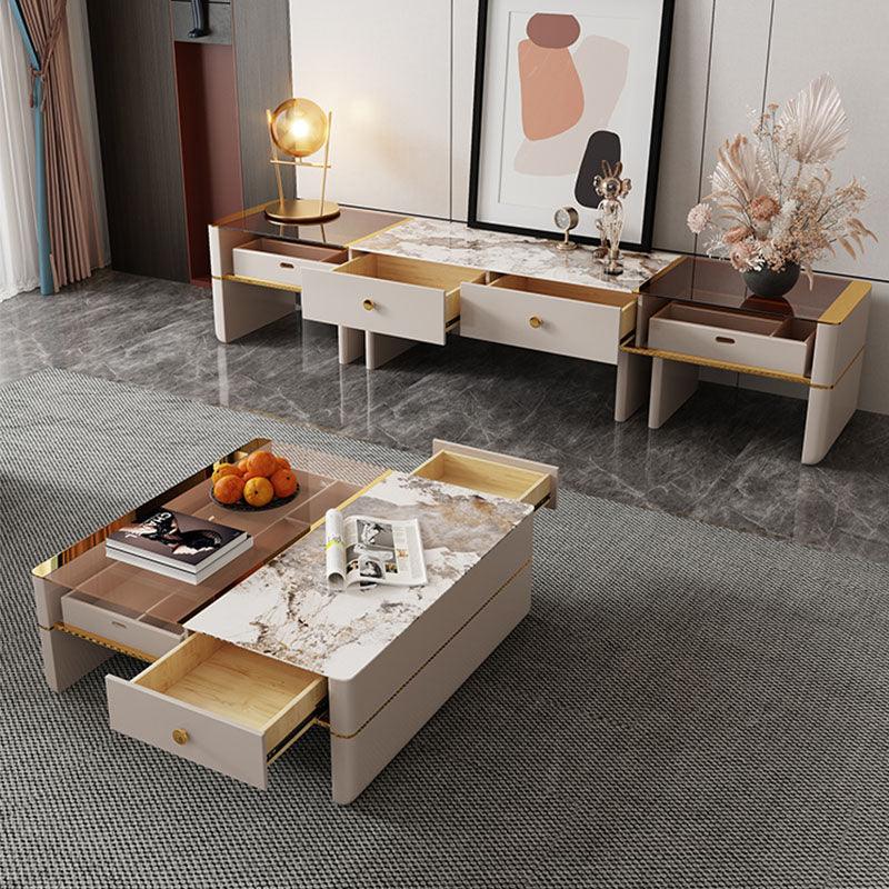 Coz Regid Square Coffee Table With TV Stand | Weilai Concept