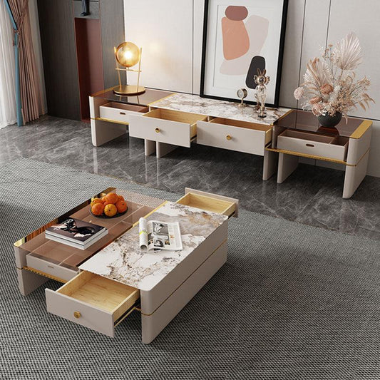 Coz Regid Square Coffee Table With TV Stand | Weilai Concept