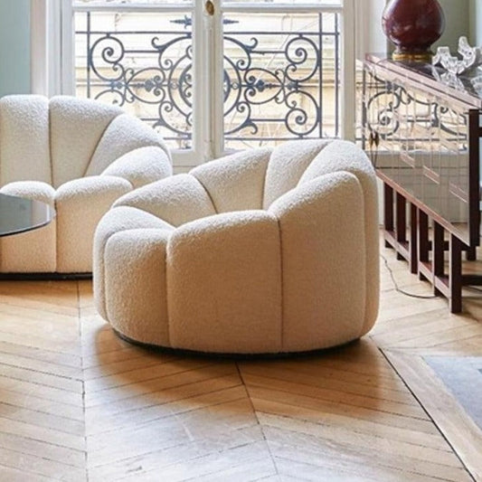 Arsav Pumpkin Armchair, White Boucle | Weilai Concept