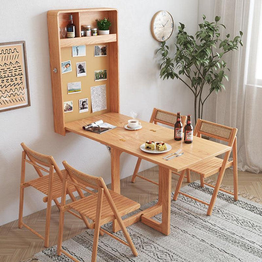 Pearl Happy Family Foldable/ Extendable Dining Table Set, Oak, Wall Attached | Weilai Concept