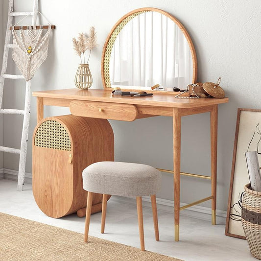Hector Dressing Table With Mirror, Solid Wood | Weilai Concept