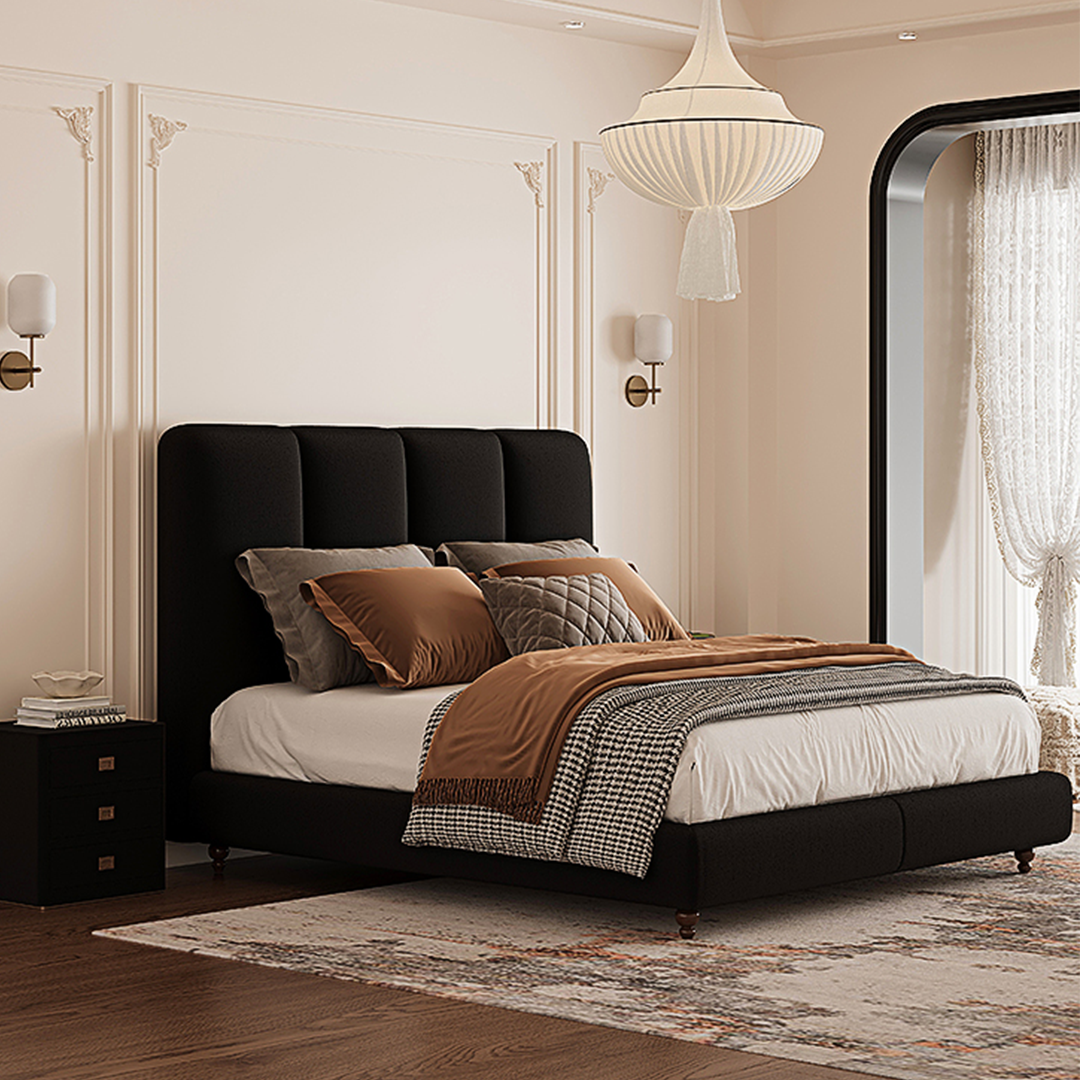 Lysander Double Bed, Black-Weilai Concept