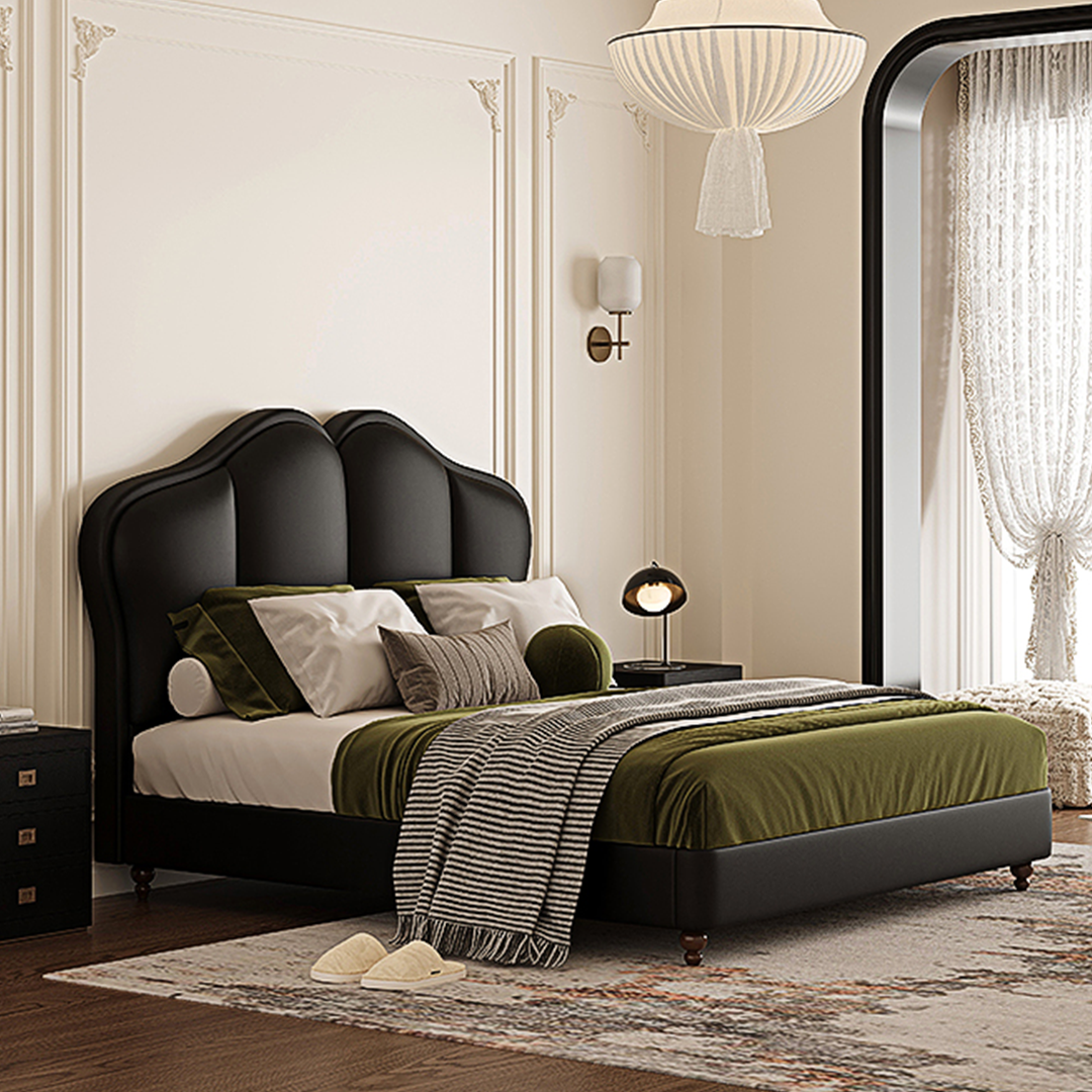 Zephyr Leather Double Bed-Weilai Concept