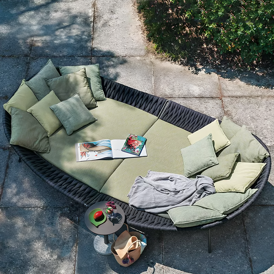 Neptune Outdoor Garden Sofa, Textilene Rope Woven Outdoor Couch Sofa-Weilai Concept
