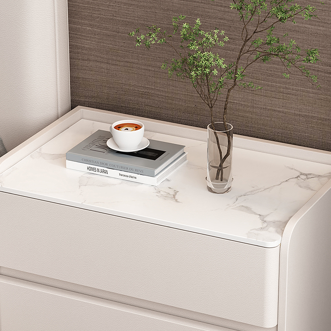 Agustina Modern Bedside Table, Wooden Bedside Table, Cream-Weilai Concept