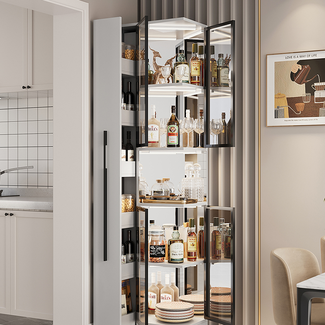 Montana Wine Storage Cabinet, Modern Drinks Cabinet, With Trolley | Rocco Vesta