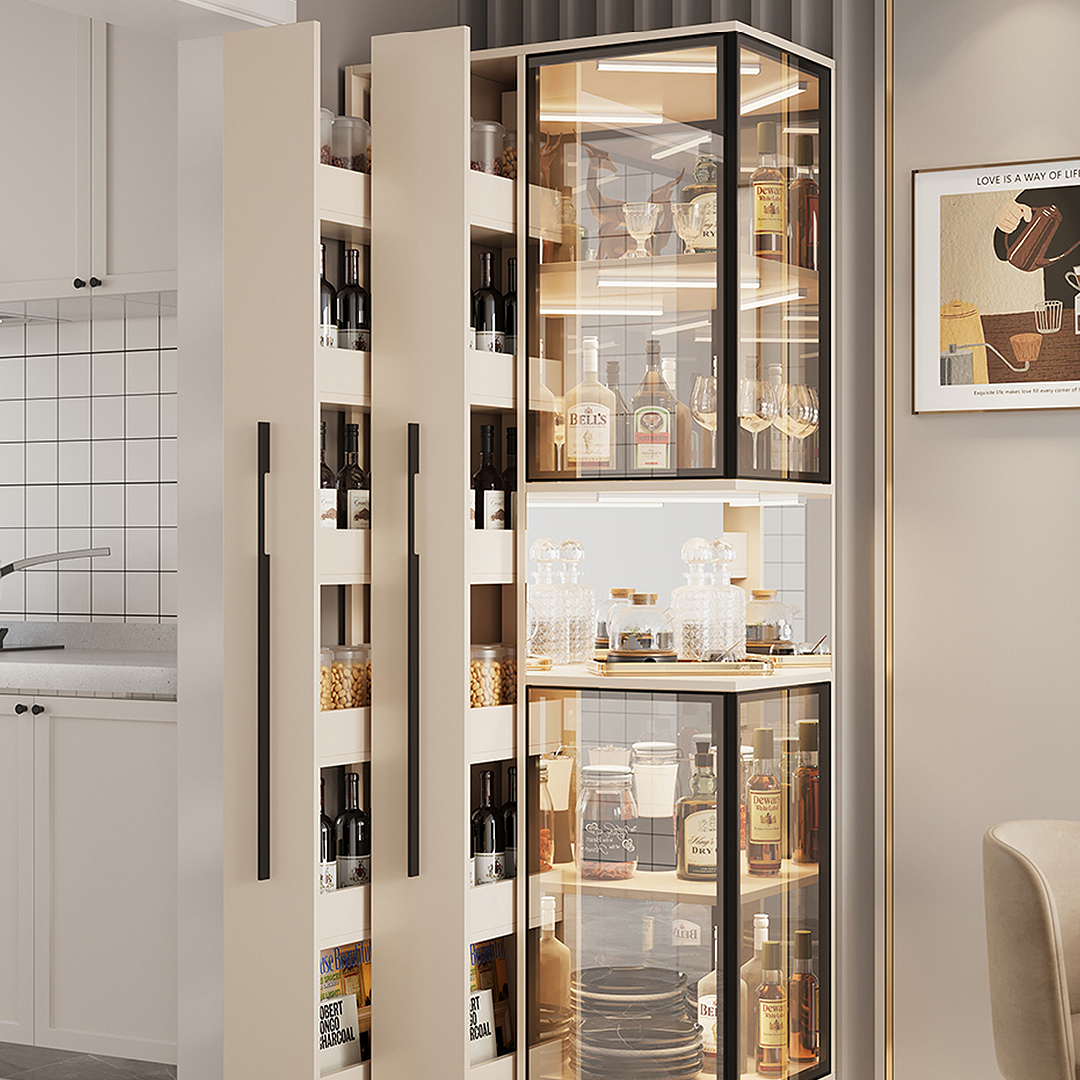 Montana Wine Storage Cabinet, Modern Drinks Cabinet, With Trolley | Rocco Vesta