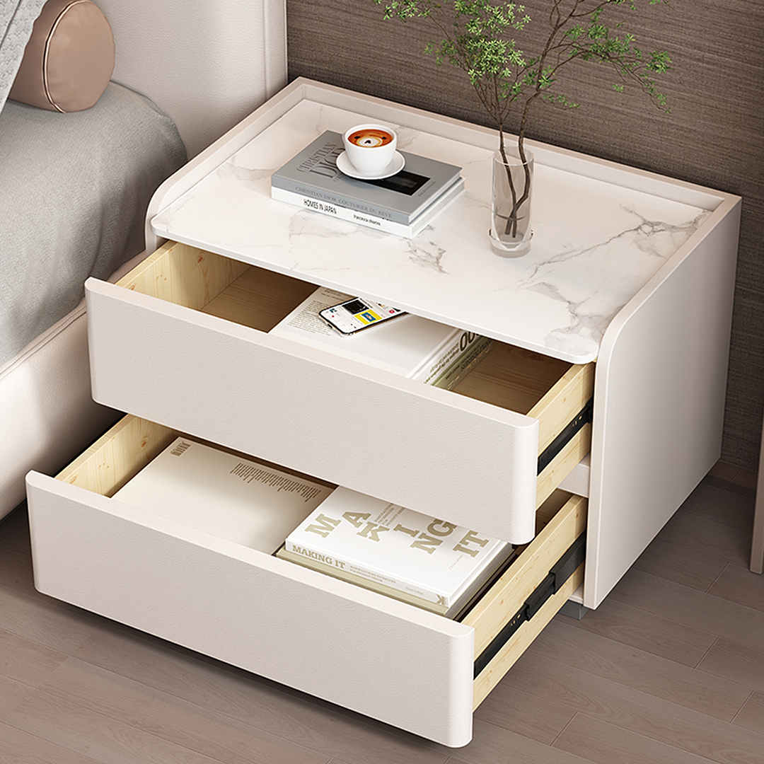 Agustina Modern Bedside Table, Wooden Bedside Table, Cream-Weilai Concept