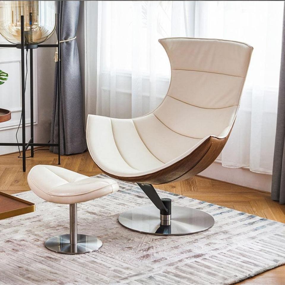 Lobster Walnut Lounge Chair & Ottoman | Rocco Vesta