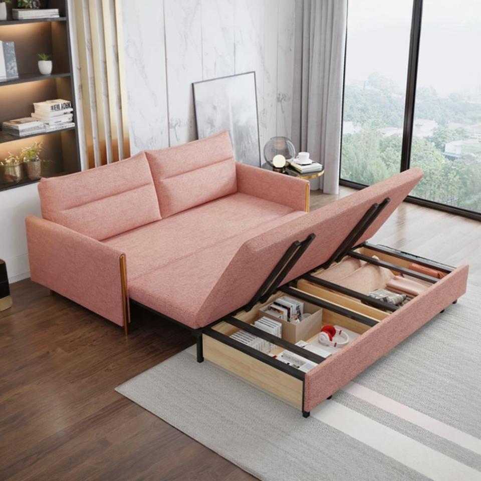 Linen Colour Block Sofa Bed | Rocco Vesta