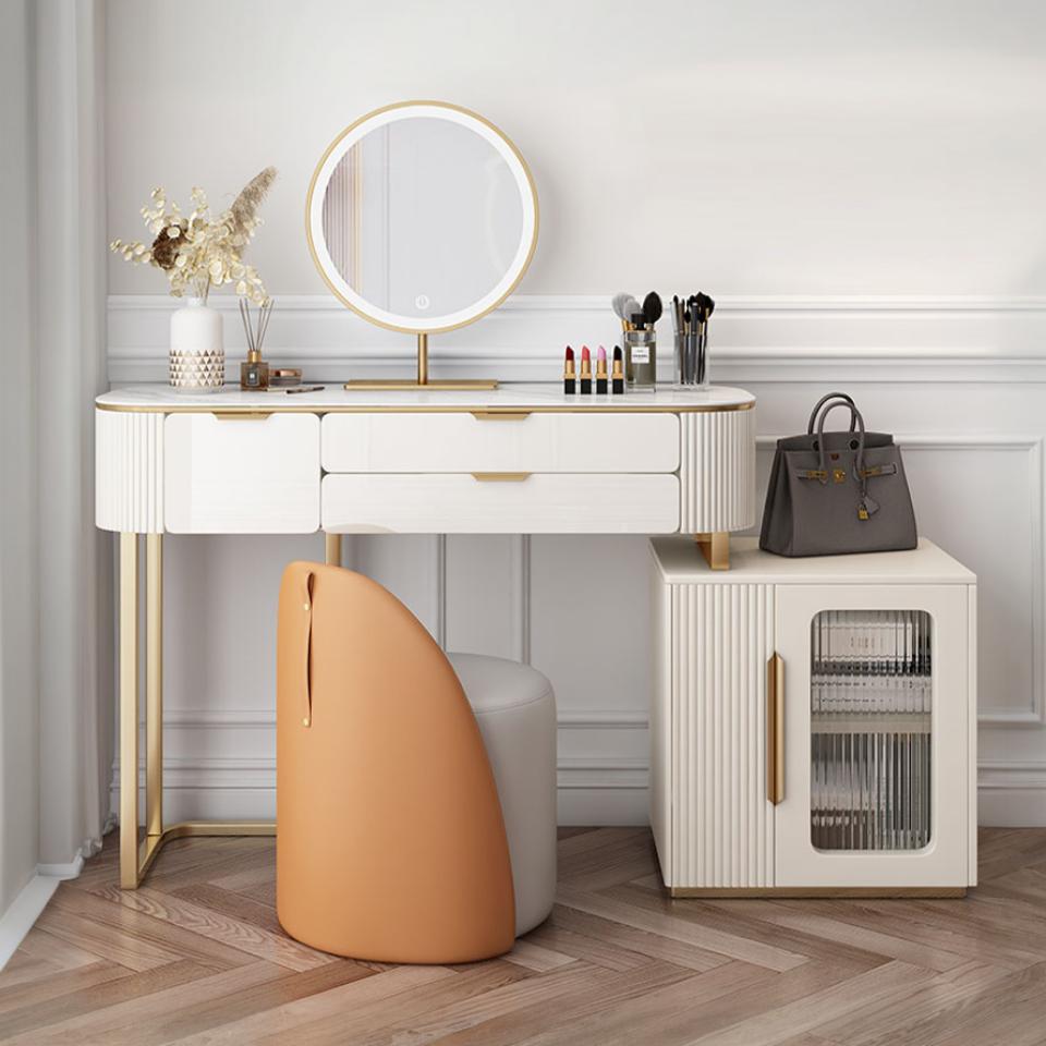 Hines Cream Dressing Table with Mirror | Rocco Vesta