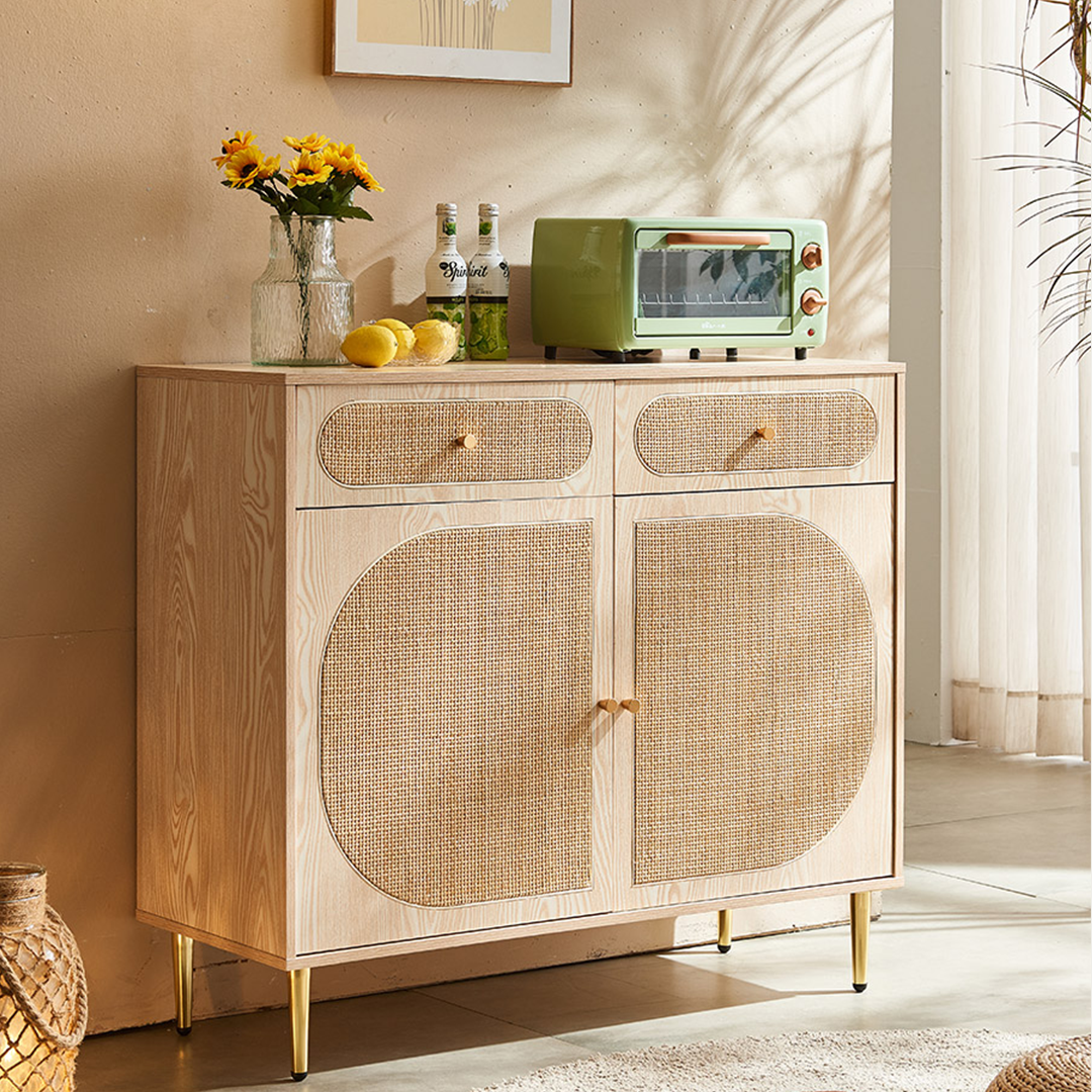 Barbary Rattan Sideboard, Black-Weilai Concept