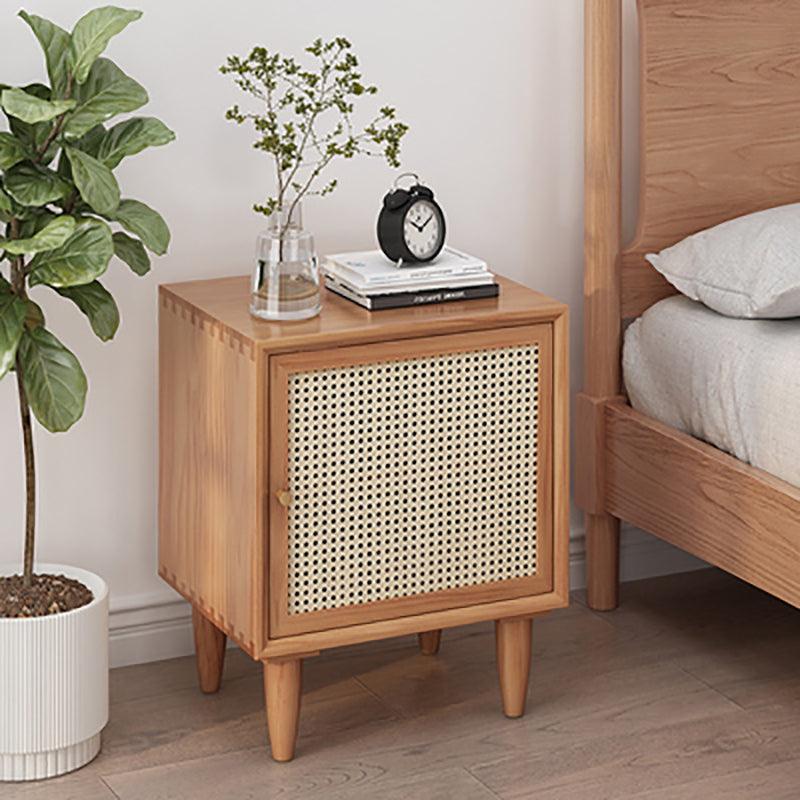Tableau Rattan Bedside Table, Solid Wood | Weilai Concept