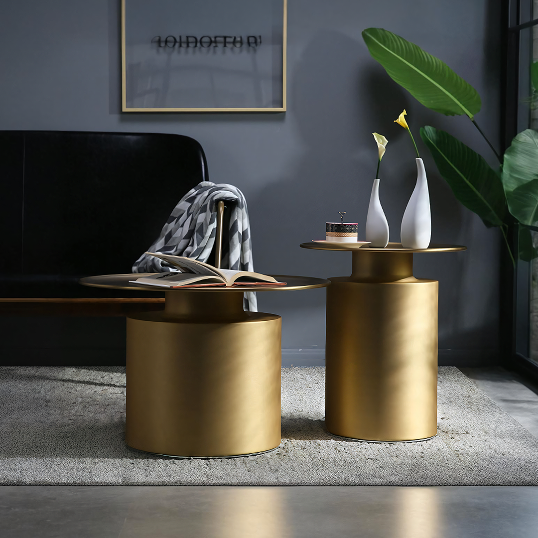 Tevis Gold Coffee Table Set | Rocco Vesta