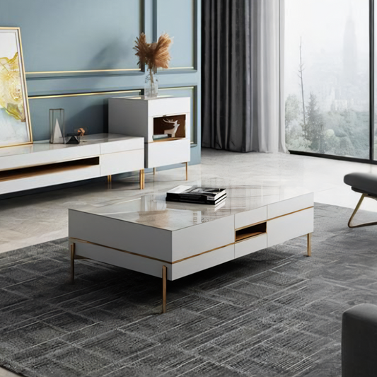 Vida Rectangle Coffee Table Set With TV Stand | Rocco Vesta