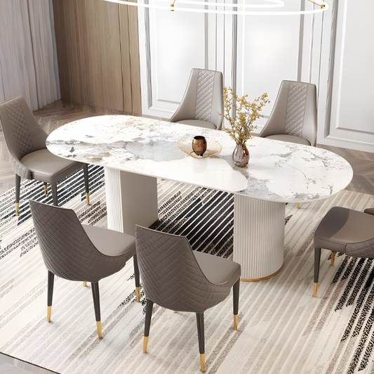 Costanza White Sintered Stone Dining Table | Rocco Vesta