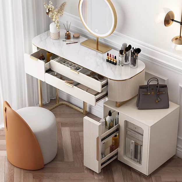 Hines Cream Dressing Table with Mirror | Rocco Vesta