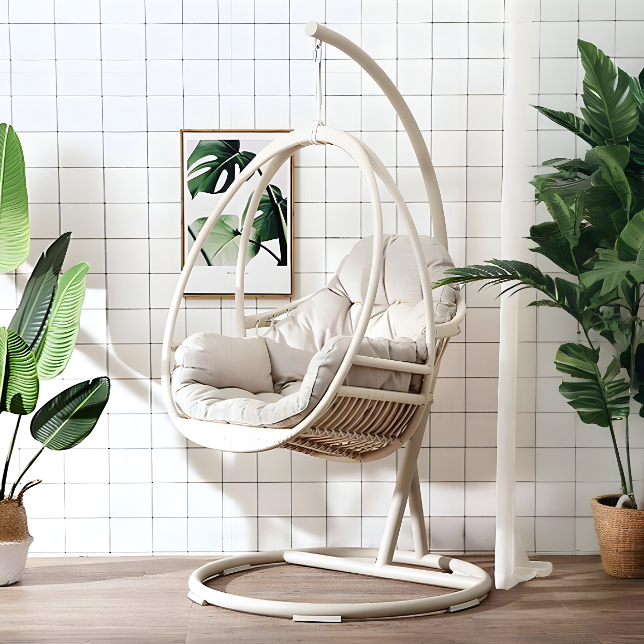 White Rattan Hammock Swing Chair | Rocco Vesta