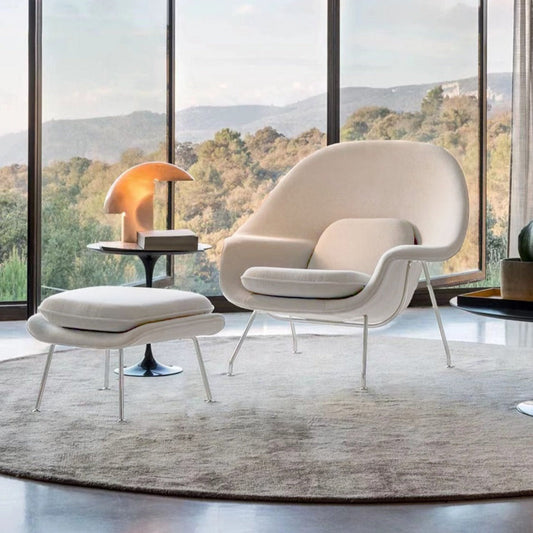 Womb Lounge Chair And Footstool, Armchair, Cashmere | Weilai Concept