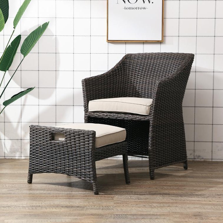 Bosco Rattan Garden Armchair And Ottoman, Indoor/ Outdoor Furniture | Weilai Concept