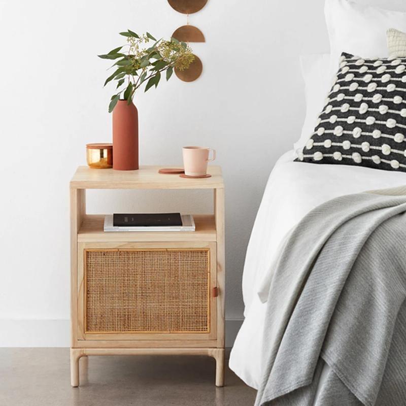 Cane Mini Side Table, Natural Rattan & Ash Esche Wood | Weilai Concept