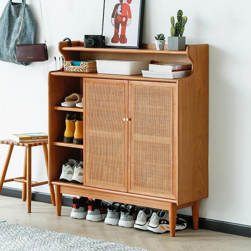 Pavia Shoe Storage, Rattan & Oak | Weilai Concept