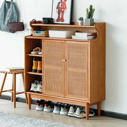 Pavia Shoe Storage, Rattan & Oak | Weilai Concept