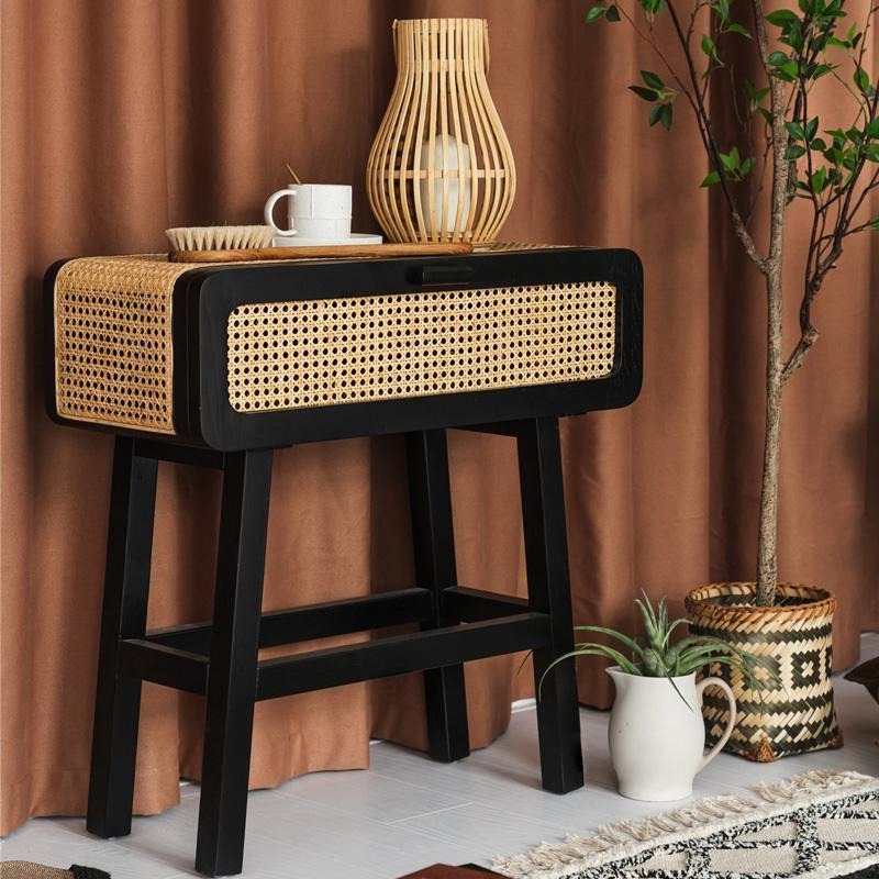 Saul Rattan Side Table, Bedside Table | Weilai Concept