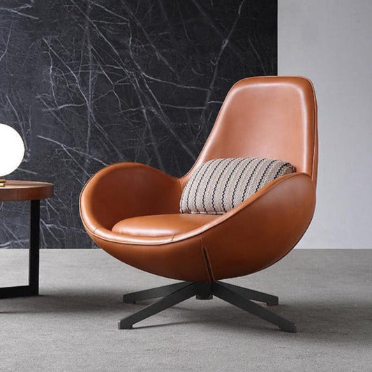 Snail Armchair, Brown Leather | Weilai Concept