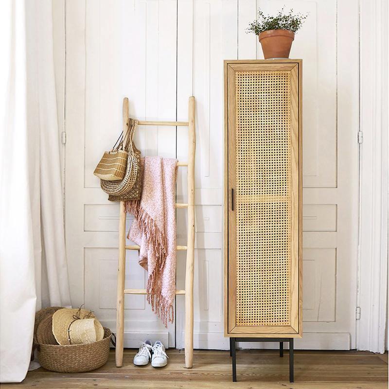Uno G4 Single Rattan Wardrobe, Oak | Weilai Concept